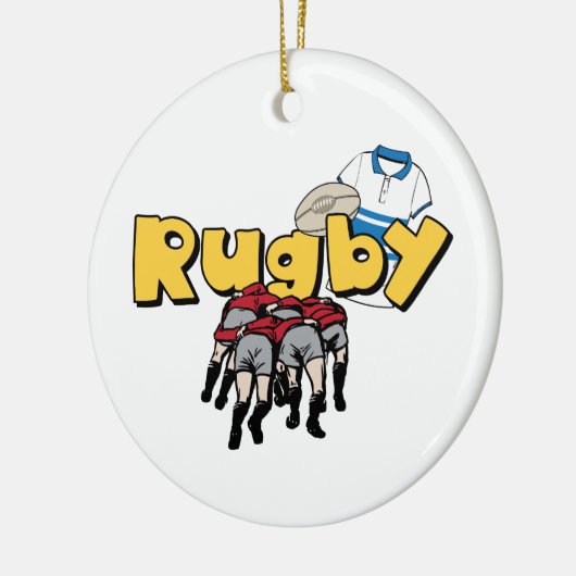 Rugby Keramik Ornament (Links)