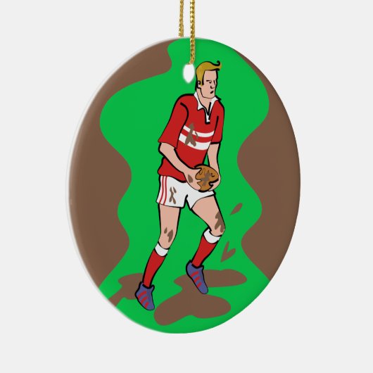 Rugby Keramik Ornament (Rechts)