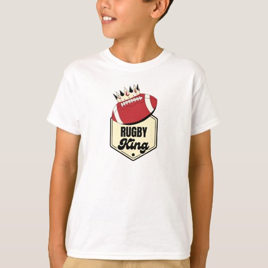 Rugby King | Crowned Abzeichen Design for Rugby T-Shirt (Vorderseite)
