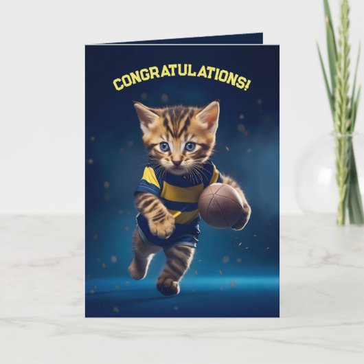 Rugby Kitten Dankeskarte (Vorderseite)
