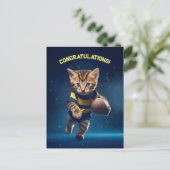 Rugby Kitten Postkarte (Stehend Vorderseite)