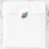 Rugby-Kugel Quadratischer Aufkleber (Tasche)