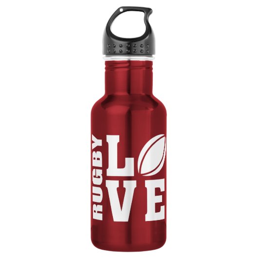 Rugby Liebe Edelstahlflasche (Vorderseite)
