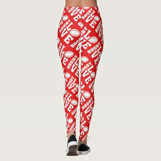 Rugby Liebe Print Leggings (Rückseite)
