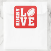 Rugby Liebe Quadratischer Aufkleber (Tasche)
