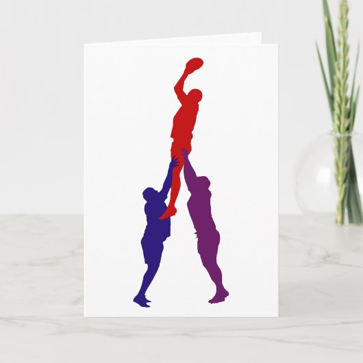 Rugby Lineout Greeting Cards Karte