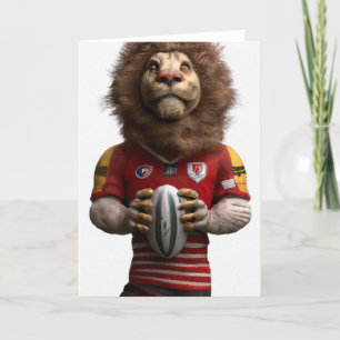 Rugby Lion Grußkarte Feiertagskarte