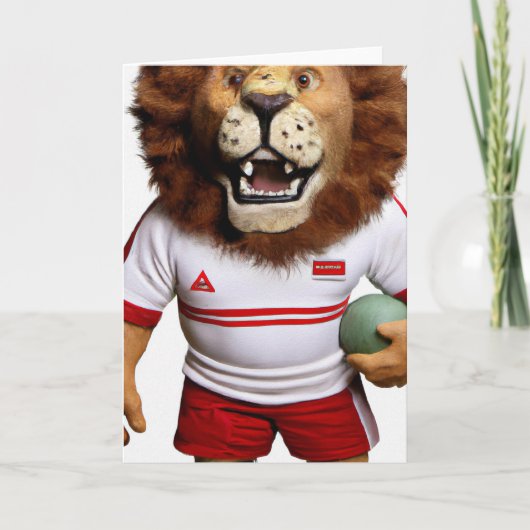 Rugby Lion Grußkarte Feiertagskarte (Vorderseite)