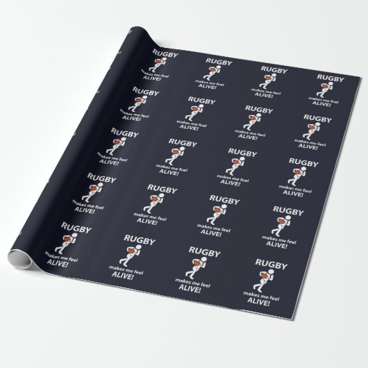 Rugby macht Me Feel Alive Rugby Geschenkpapier (Ungerollt)