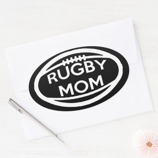Rugby Mama Ovaler Aufkleber (Umschlag)