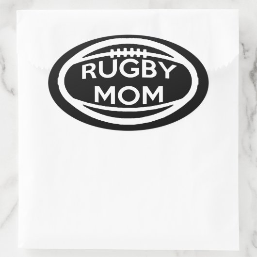 Rugby Mama Ovaler Aufkleber (Tasche)