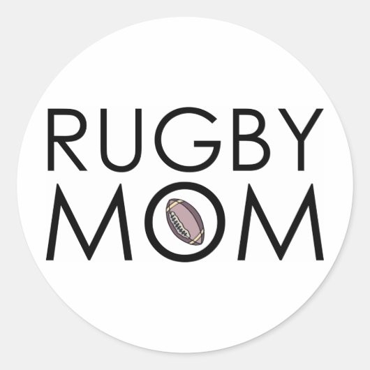 Rugby Mama Runder Aufkleber (Vorderseite)
