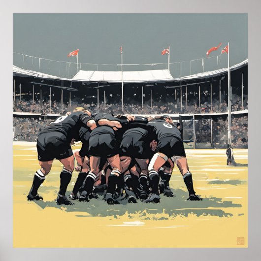 Rugby Maul Art Print Poster (Vorne)