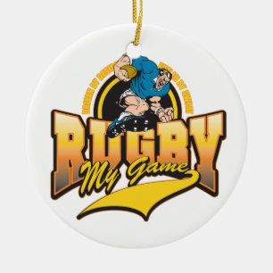 Rugby mein Spiel Keramik Ornament