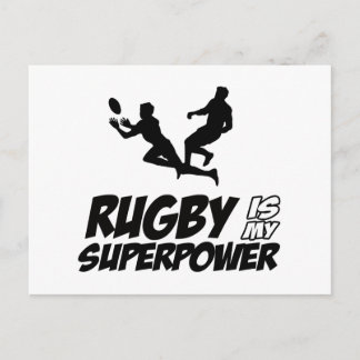 Rugby mein Super-Power Postkarte