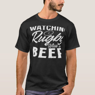 Rugby mit einem Bier-Rugby T-Shirt