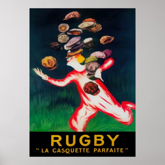 Rugby-Mützen Vintage-Modeposter Poster (Vorne)
