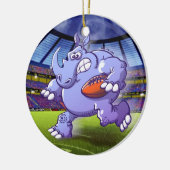 Rugby-Nashorn Keramik Ornament (Links)