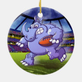 Rugby-Nashorn Keramik Ornament (Hinten)