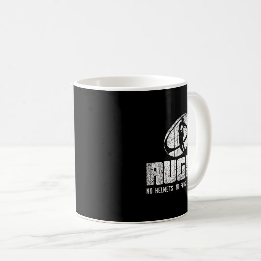 Rugby No Helmet No Pads Just Shirt - Funny Rugby Q Kaffeetasse (VorderseiteRechts)