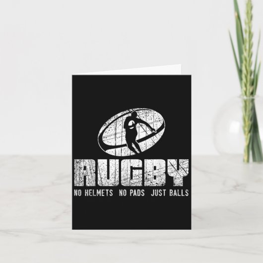 Rugby No Helmet No Pads Just Shirt - Funny Rugby Q Karte (Vorderseite)
