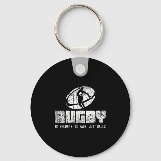 Rugby No Helmet No Pads Just Shirt - Funny Rugby Q Schlüsselanhänger (Vorderseite)