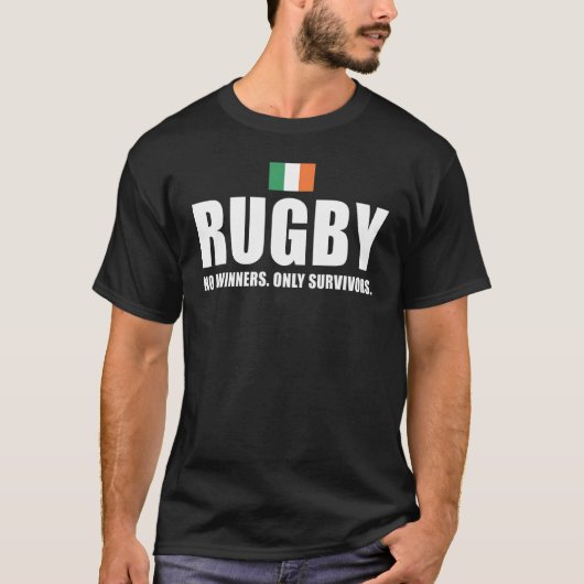 Rugby No Winners Only Survivors Irland Rugby T-Shirt (Vorderseite)