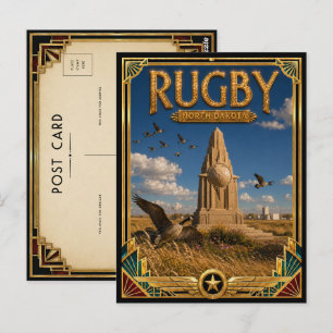 Rugby North Dakota Vintage Art Deco Golden Age Postkarte