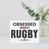 Rugby Obsessed Postkarte (Stehend Vorderseite)