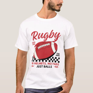 Rugby ohne Helme, keine Pads nur Bälle T-Shirt