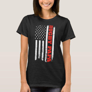 Rugby Papa American Flag Vatertag Männer T-Shirt