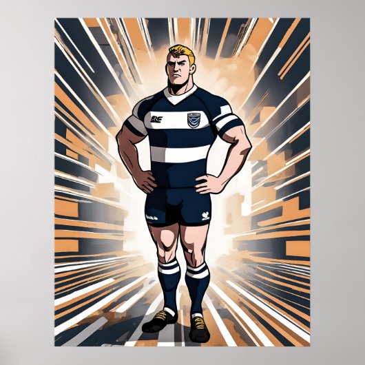 Rugby Player Art Print Poster (Vorne)