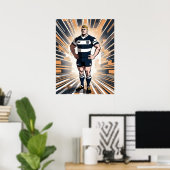 Rugby Player Art Print Poster (Heimbüro)