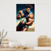 Rugby Player Art Print Poster (Küche)