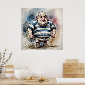 Rugby Player Art Print Poster (Küche)