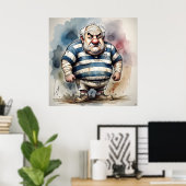 Rugby Player Art Print Poster (Heimbüro)