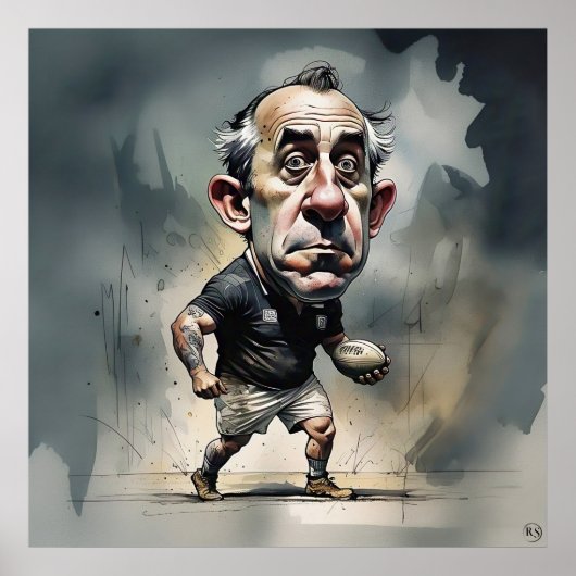 Rugby Player Art Print Poster (Vorne)