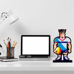 Rugby Player Desk Skulptur Freistehende Fotoskulptur<br><div class="desc">Rugby Player Desk Skulptur. Abmessungen: 10"l x 8"w Die endgültige Größe ist ungefährlich und hängt von der ausgeschnittenen Bildgröße ab. Optisch klare Vorderseite und hoher Glanz schwarzer Rücken.</div>