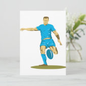 Rugby Player Kicking Ball Athletic Sports Einladung (Stehend Vorderseite)