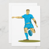 Rugby Player Kicking Ball Athletic Sports Einladung (Vorne/Hinten)