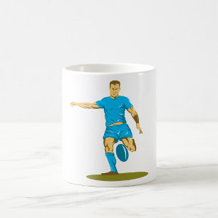 Rugby Player Kicking Ball Athletic Sports Kaffeetasse