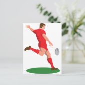 Rugby Player Kicking Postkarte (Stehend Vorderseite)