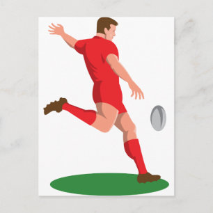 Rugby Player Kicking Postkarte
