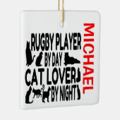 Rugby Player Lieben Cats CUSTOM Keramikornament (Rechts)