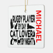 Rugby Player Lieben Cats CUSTOM Keramikornament (Links)