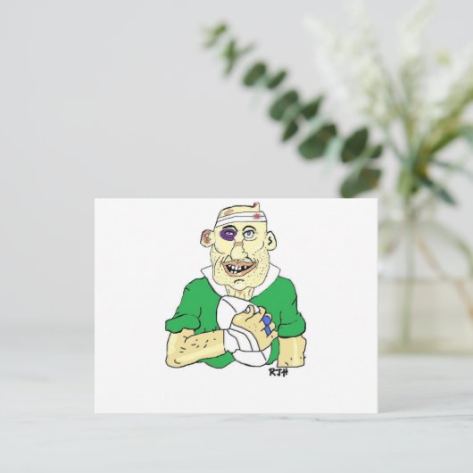 RUGBY PLAYER POSTKARTE (Stehend Vorderseite)