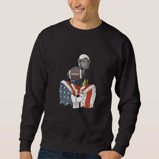 Rugby Player with American Flag Premium Sweatshirt (Vorderseite)