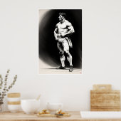 Rugby Player Zeichnend - Art Print Poster (Küche)