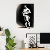 Rugby Player Zeichnend - Art Print Poster (Heimbüro)