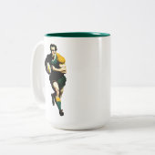 Rugby Player Zwei-Tone-Tasse Zweifarbige Tasse (Vorderseite Links)